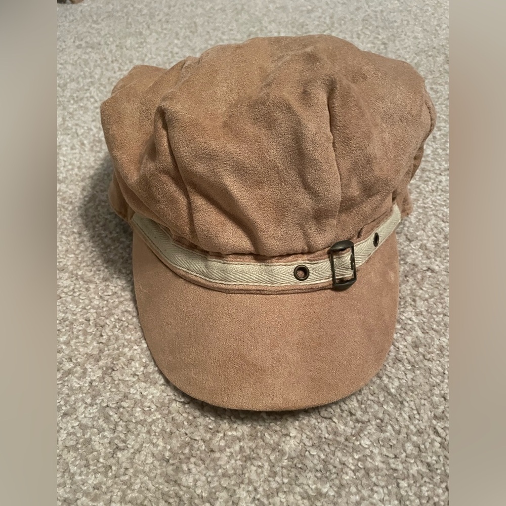 Tan Suede-look Women’s Newsboy Cap